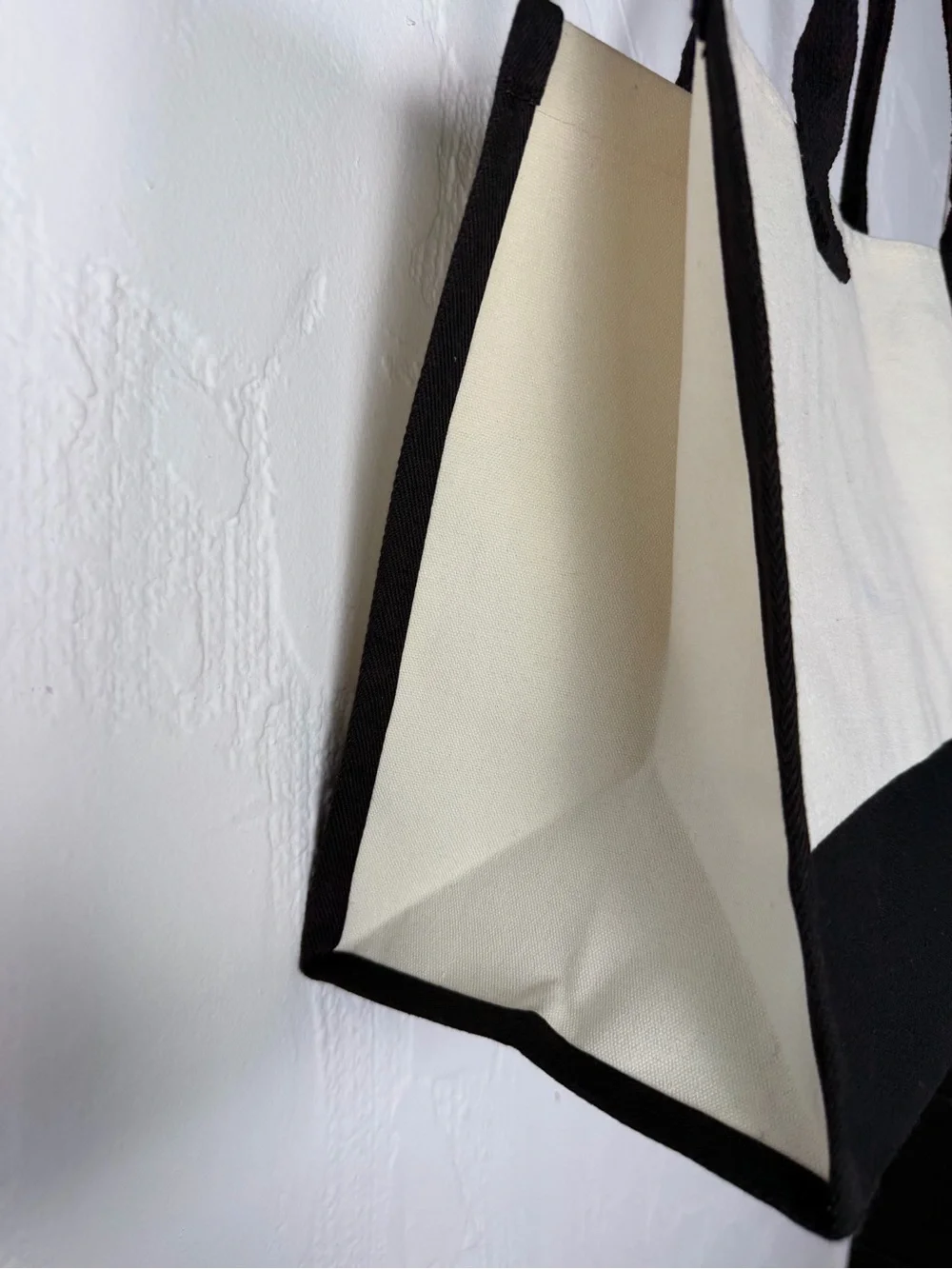 Tory Sport Cream and Black Canvas with Blue Logo Shopping Tote - NWOT 11.5 X 17